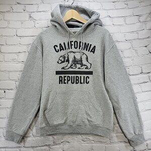 California Republic Hoodie Mens Pull‎ Over Gray Sz S Small Pouch Pocket